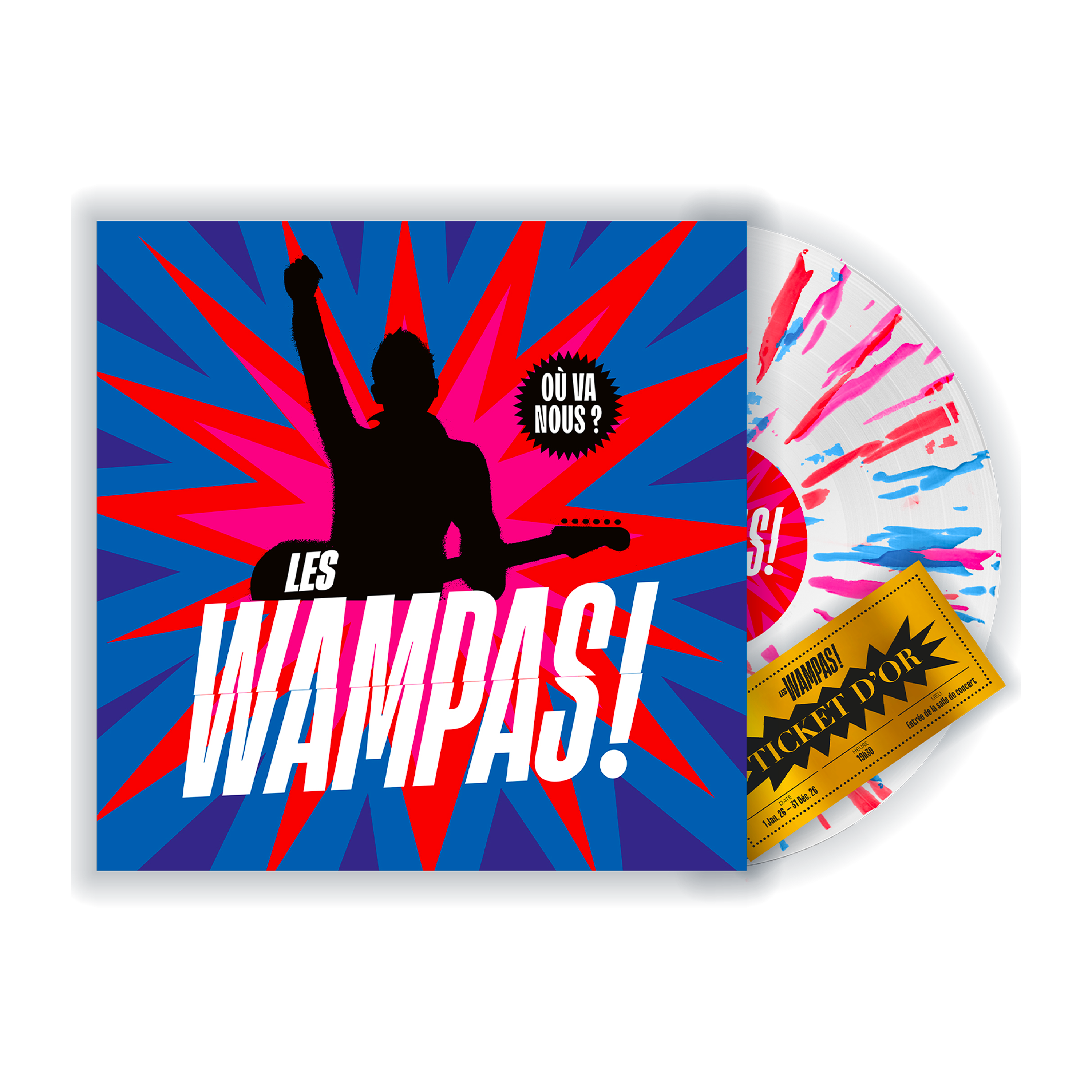 Mégapack “Où Va Nous ?“ Vinyle splatter numéroté édition limitée + CD + T-shirt + Stickers