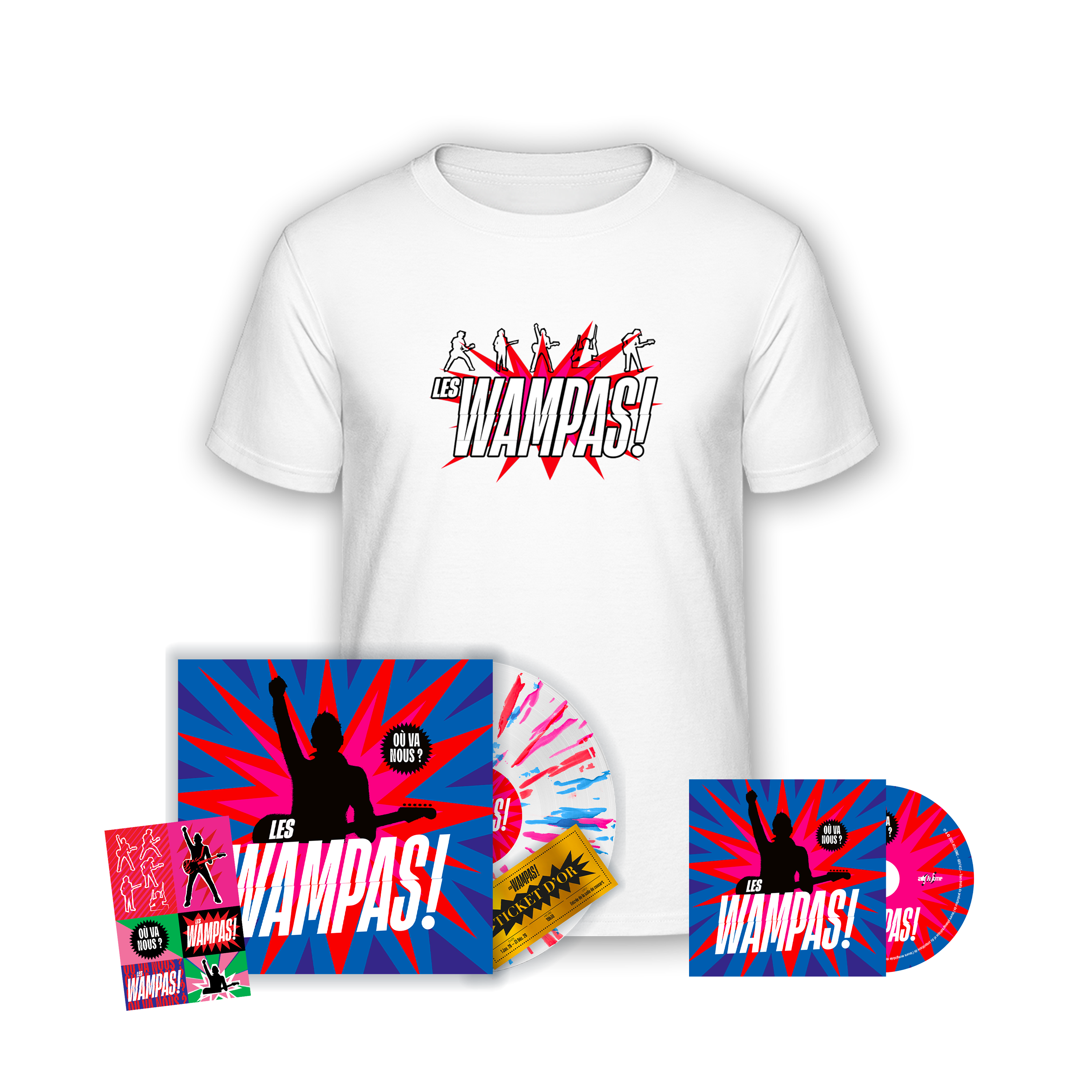 Mégapack “Où Va Nous ?“ Vinyle splatter numéroté édition limitée + CD + T-shirt + Stickers
