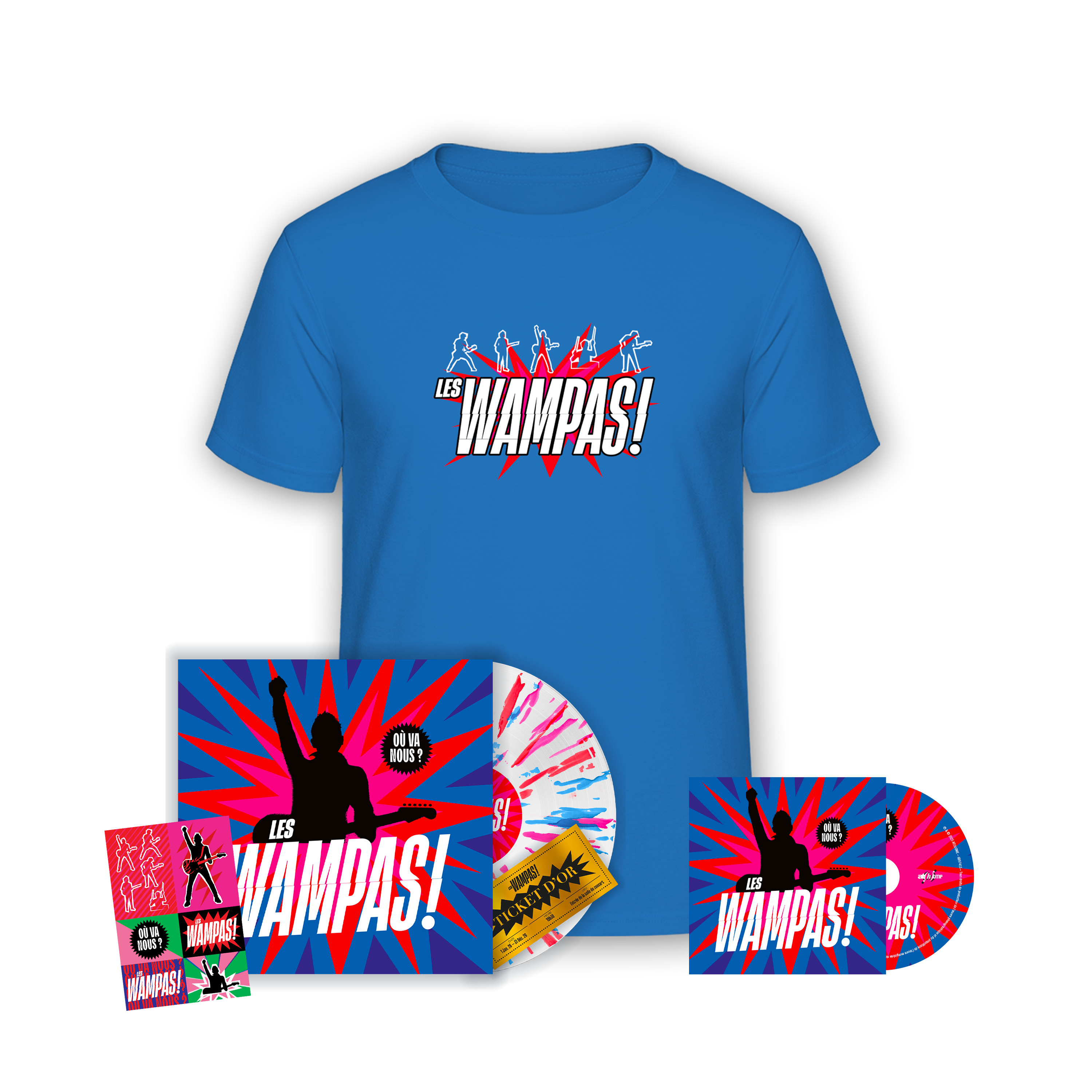 Mégapack “Où Va Nous ?“ Vinyle splatter numéroté édition limitée + CD + T-shirt + Stickers